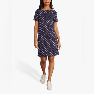Boden Darcey Paisley Jersey Mini Dress Navy Blue Women’s 8 Tshirt dress printed